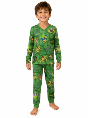 Pijama manga longa/calça tartarugas ninja