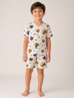 Pijama manga curta/short Tom e Jerry