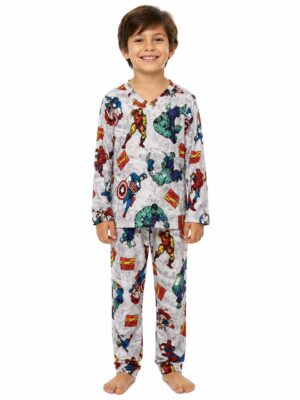 Pijama manga longa/calça marvel