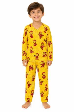 Pijama manga longa/calça homem de ferro