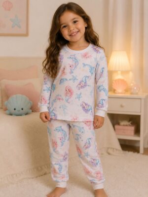 Pijama manga longa/calça Sereia