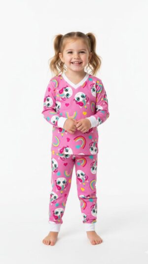 Pijama manga longa/calça unicórnio