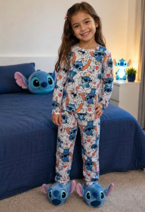 Pijama manga longa/calça Stitch