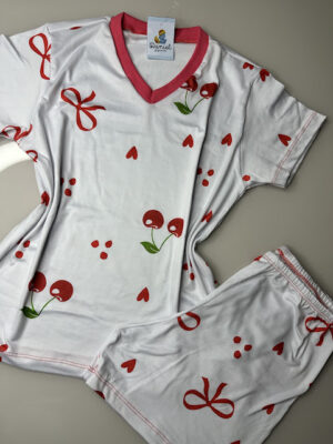 Pijama manga curta/short Cereja