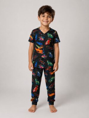 Pijama manga curta/calça HotWheels