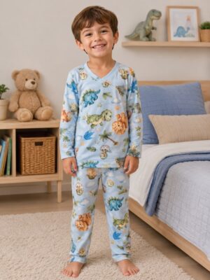 Pijama manga longa/calça Dino