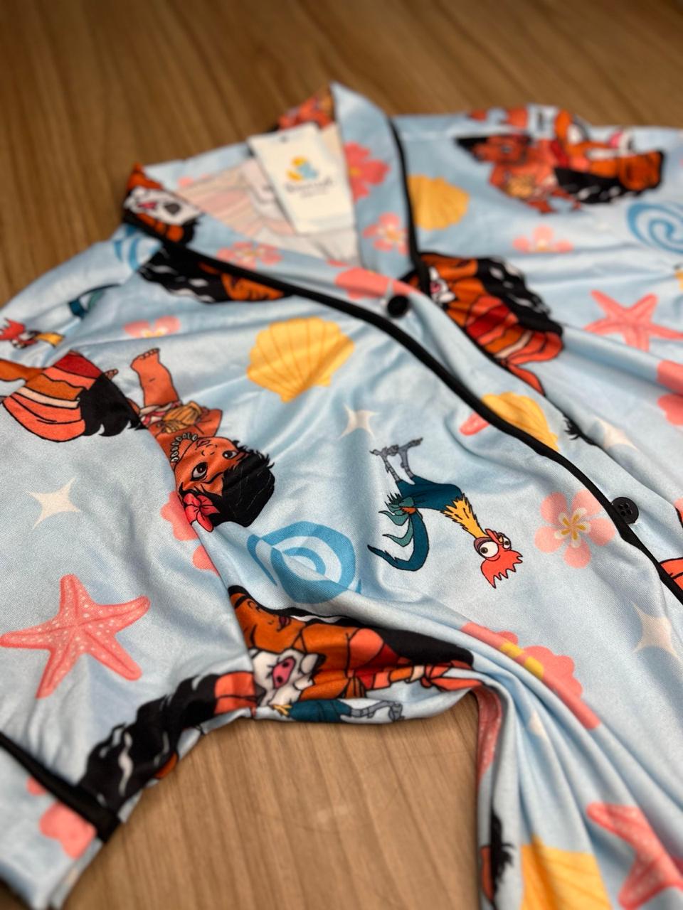 Pijama adulto americano manga curta/short Moana - Imagem 2