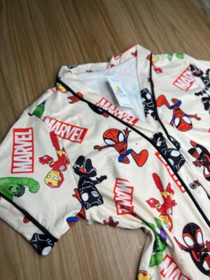 Pijama adulto americano manga curta/short Marvel