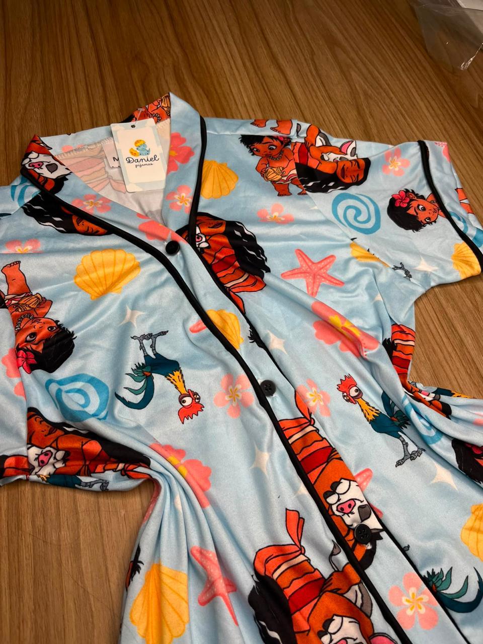 Pijama adulto americano manga curta/short Moana